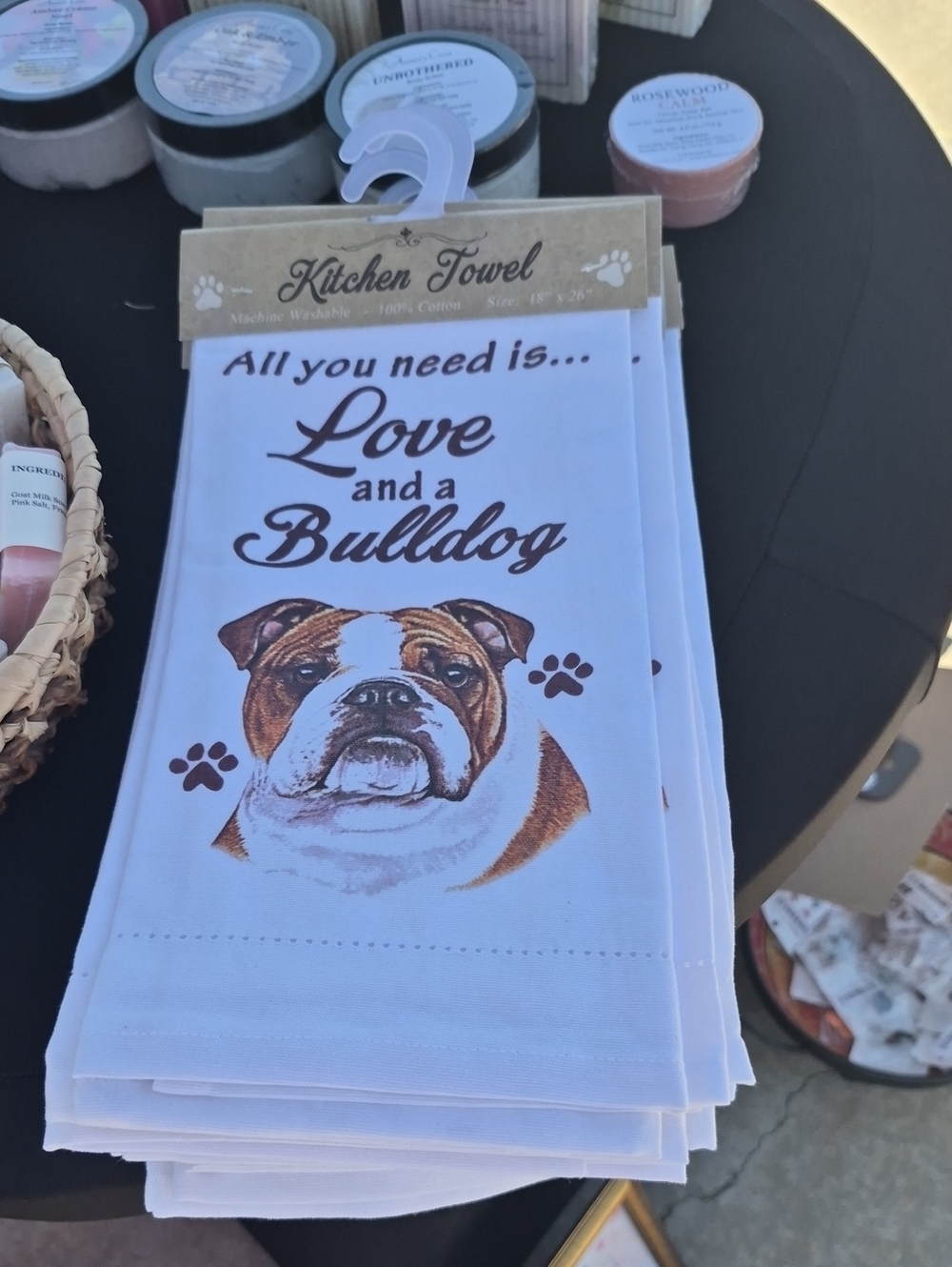 All You Need Is Love and a Bulldog Kitchen Towel